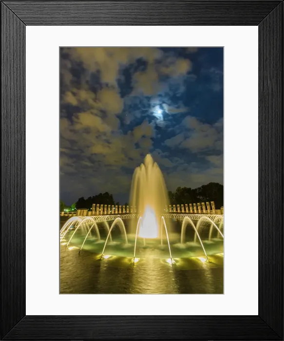 Framed Print : View at night of the fountains at the U.S. National World War II Memorial, Washington, D.C. United States of America Framed Print : View at night of the fountains at the U.S. National World War II Memorial, Washington, D.C. United States of America