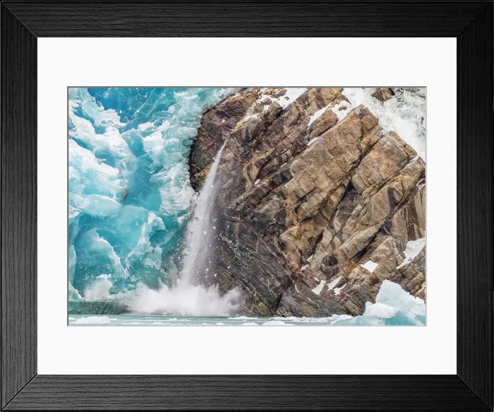 Framed Print : Sawyer Glacier calving from Tracy Arm-Fords Terror Wilderness area in Southeast Alaska, United States of America Framed Print : Sawyer Glacier calving from Tracy Arm-Fords Terror Wilderness area in Southeast Alaska, United States of America