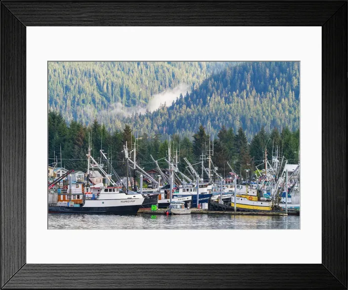 Framed Print : View of the Fishing town of Petersburg, Southeast Alaska, United States of America Framed Print : View of the Fishing town of Petersburg, Southeast Alaska, United States of America