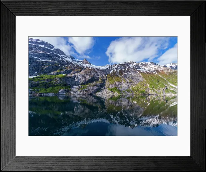 Framed Print : View from the fjord Meljorden in Rodoy municipality, Nordland, Norway Framed Print : View from the fjord Meljorden in Rodoy municipality, Nordland, Norway