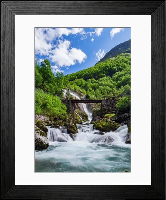 Framed Print : Water melting from the Briksdalsbreen glacier south of the small town of Olden in coastal Norway, Vestland, Norway Framed Print : Water melting from the Briksdalsbreen glacier south of the small town of Olden in coastal Norway, Vestland, Norway