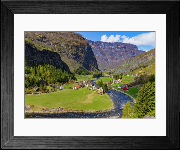 Framed Print : View from the Bergen Railway route from Myrdal to the town of Flam, Vestland, Norway Framed Print : View from the Bergen Railway route from Myrdal to the town of Flam, Vestland, Norway