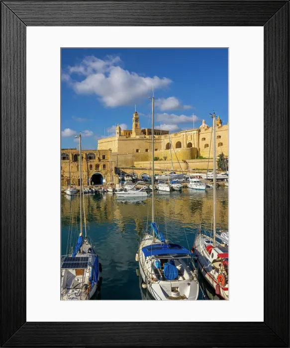 Framed Print : Grand Harbour looking towards Cospicua, Malta Framed Print : Grand Harbour looking towards Cospicua, Malta