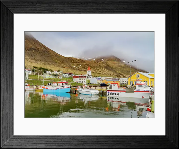 Framed Print : A view of the small fishing town of Siglufjorour, Iceland Framed Print : A view of the small fishing town of Siglufjorour, Iceland