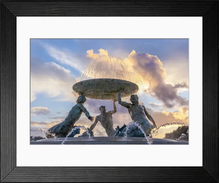 Framed Print : Triton's Fountain at Sunset, Floriana, Valletta, Malta Framed Print : Triton's Fountain at Sunset, Floriana, Valletta, Malta