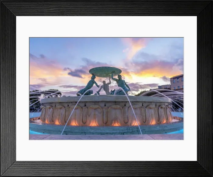 Framed Print : Triton's Fountain at Sunset, Floriana, Valletta, Malta Framed Print : Triton's Fountain at Sunset, Floriana, Valletta, Malta