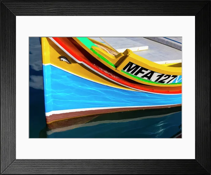 Framed Print : A Colourful Luzzu with the Eye of Osiris in Marsaxlokk Harbour, Marsaxlokk, Malta Framed Print : A Colourful Luzzu with the Eye of Osiris in Marsaxlokk Harbour, Marsaxlokk, Malta