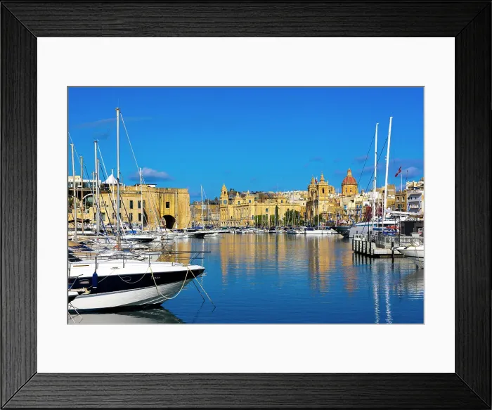 Framed Print : Church of St. Lawrence and Maritime Museum in Grand Harbour, Birgu, Malta Framed Print : Church of St. Lawrence and Maritime Museum in Grand Harbour, Birgu, Malta