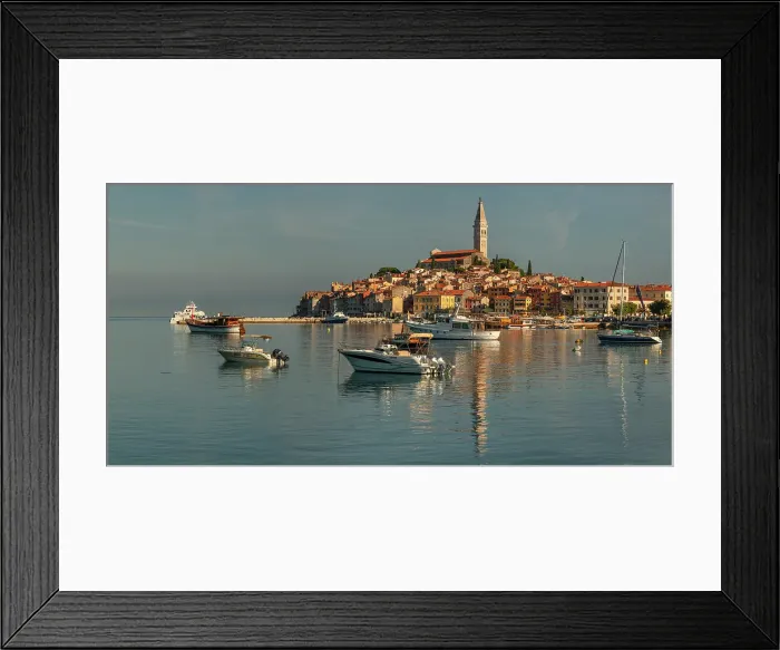 Framed Print : View over the harbour to the old town with Cathedral of St. Euphemia, Rovinj, Istria, Croatia Framed Print : View over the harbour to the old town with Cathedral of St. Euphemia, Rovinj, Istria, Croatia