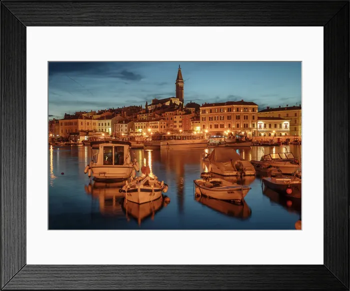 Framed Print : View over the harbour to the old town with Cathedral of St. Euphemia, Rovinj, Istria, Croatia Framed Print : View over the harbour to the old town with Cathedral of St. Euphemia, Rovinj, Istria, Croatia