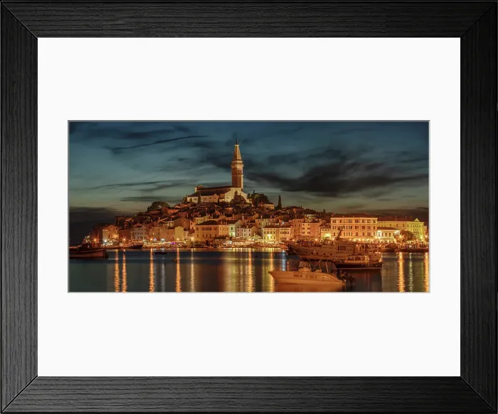 Framed Print : View over the harbour to the old town with Cathedral of St. Euphemia, Rovinj, Istria, Croatia Framed Print : View over the harbour to the old town with Cathedral of St. Euphemia, Rovinj, Istria, Croatia