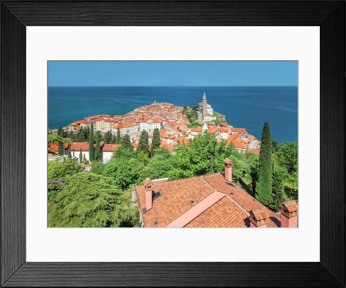 Framed Print : Old town and St. George Cathedral, Piran, Promorska, Istria, Slovenia Framed Print : Old town and St. George Cathedral, Piran, Promorska, Istria, Slovenia