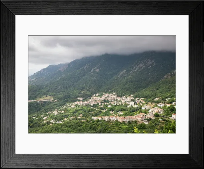 Framed Print : Mountain village, Island of Corsica, France Framed Print : Mountain village, Island of Corsica, France