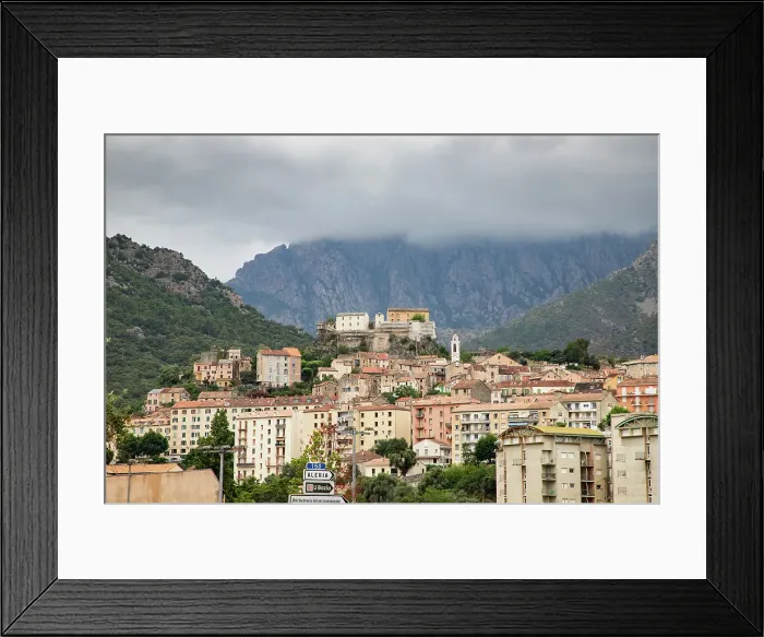 Framed Print : Beautiful little town of Corte on a summer morning, Island of Corsica, France Framed Print : Beautiful little town of Corte on a summer morning, Island of Corsica, France