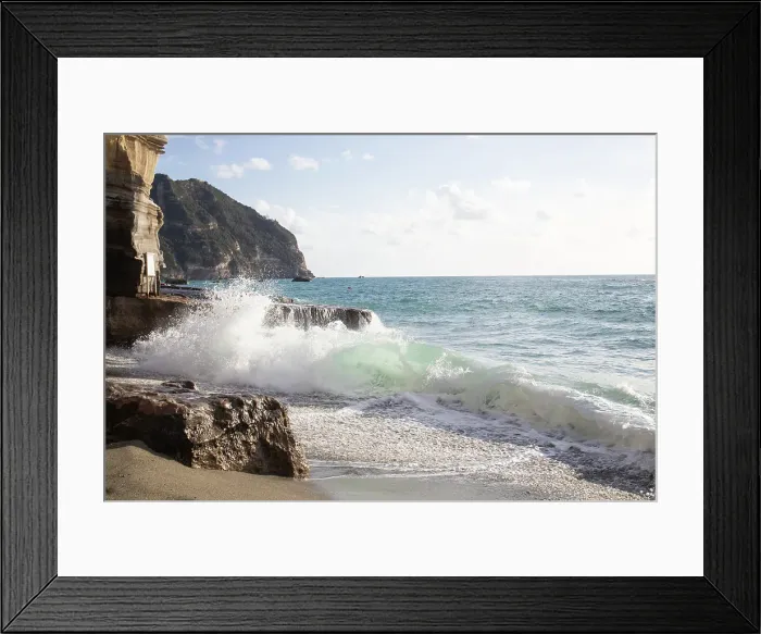 Framed Print : Big waves in the sea summer background, Italy Framed Print : Big waves in the sea summer background, Italy