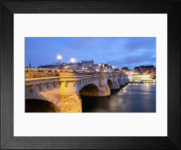 Framed Print : Pont Neuf bridge and River Seine, with old houses, Paris, France Framed Print : Pont Neuf bridge and River Seine, with old houses, Paris, France