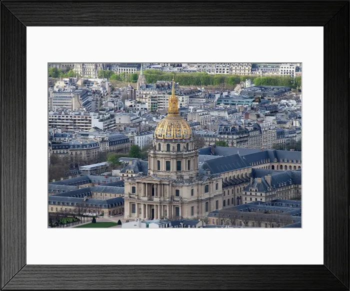 Framed Print : Aerial view over city including Cathedrale Saint Louis des Invalides, Paris, France Framed Print : Aerial view over city including Cathedrale Saint Louis des Invalides, Paris, France