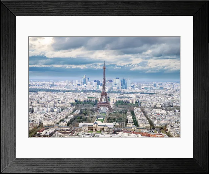 Framed Print : Aerial view of Paris with Eiffel Tower, Paris, France Framed Print : Aerial view of Paris with Eiffel Tower, Paris, France