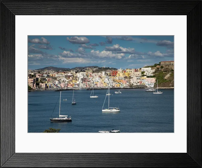Framed Print : Colorful houses on Procida Island, Phlegraean Islands, Bay of Naples, Campania, Italy Framed Print : Colorful houses on Procida Island, Phlegraean Islands, Bay of Naples, Campania, Italy