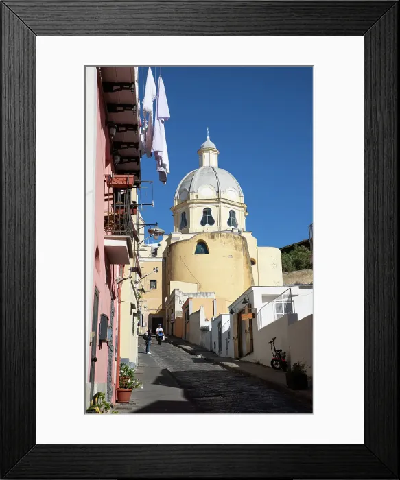 Framed Print : Colorful houses on Procida Island, Phlegraean Islands, Bay of Naples, Campania, Italy Framed Print : Colorful houses on Procida Island, Phlegraean Islands, Bay of Naples, Campania, Italy