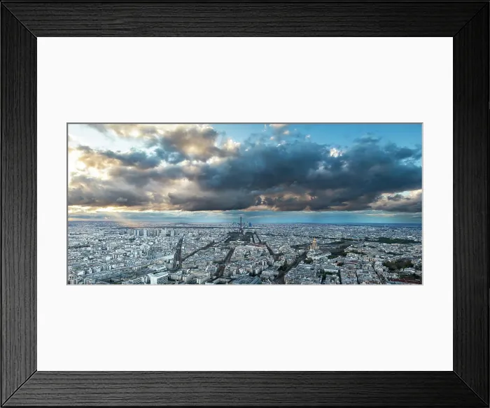 Framed Print : Aerial view of Paris with Eiffel Tower, Paris, France Framed Print : Aerial view of Paris with Eiffel Tower, Paris, France