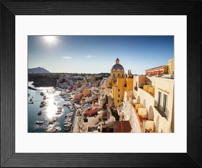 Framed Print : Colorful houses on Procida Island, Phlegraean Islands, Bay of Naples, Campania, Italy Framed Print : Colorful houses on Procida Island, Phlegraean Islands, Bay of Naples, Campania, Italy