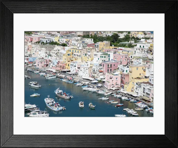 Framed Print : Colorful houses on Procida Island, Phlegraean Islands, Bay of Naples, Campania, Italy Framed Print : Colorful houses on Procida Island, Phlegraean Islands, Bay of Naples, Campania, Italy