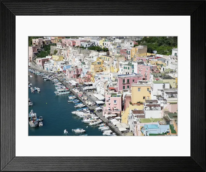 Framed Print : Colorful houses on Procida Island, Phlegraean Islands, Bay of Naples, Campania, Italy Framed Print : Colorful houses on Procida Island, Phlegraean Islands, Bay of Naples, Campania, Italy
