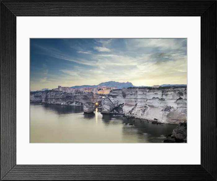 Framed Print : Sunset over the Town of Bonifacio, Island of Corsica, France Framed Print : Sunset over the Town of Bonifacio, Island of Corsica, France