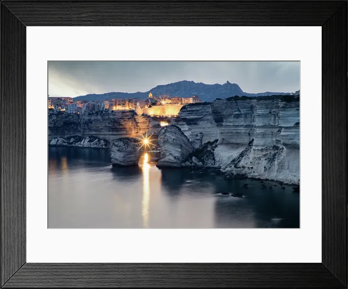 Framed Print : Sunset over the Town of Bonifacio, Island of Corsica, France Framed Print : Sunset over the Town of Bonifacio, Island of Corsica, France