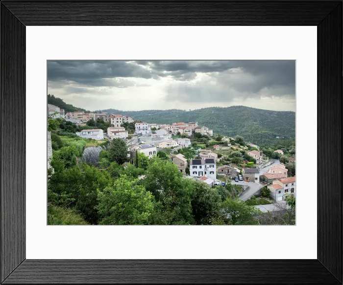 Framed Print : Mountain village, Island of Corsica, France Framed Print : Mountain village, Island of Corsica, France