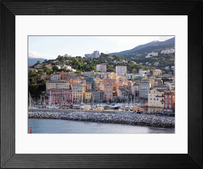Framed Print : Panoramic summer cityscape of Bastia, Corsica island, France Framed Print : Panoramic summer cityscape of Bastia, Corsica island, France