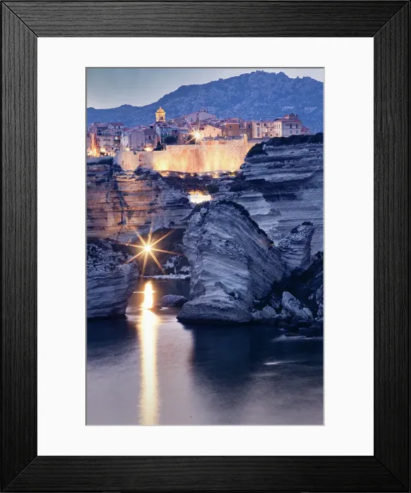 Framed Print : Sunset over the town of Bonifacio, Island of Corsica, France Framed Print : Sunset over the town of Bonifacio, Island of Corsica, France