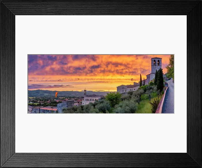 Framed Print : Palazzo dei Consoli (Palace of the Consuls) and Cathedral at sunset, Gubbio, Umbria, Italy Framed Print : Palazzo dei Consoli (Palace of the Consuls) and Cathedral at sunset, Gubbio, Umbria, Italy
