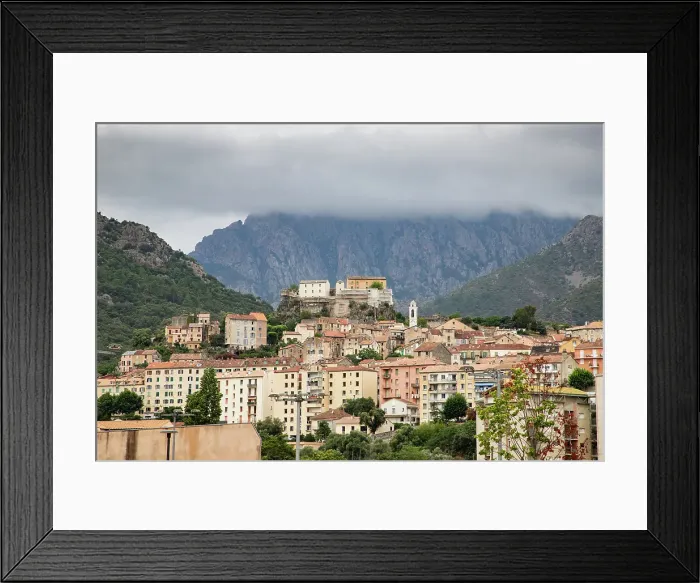 Framed Print : The little town of Corte on a summer morning, Island of Corsica, France Framed Print : The little town of Corte on a summer morning, Island of Corsica, France