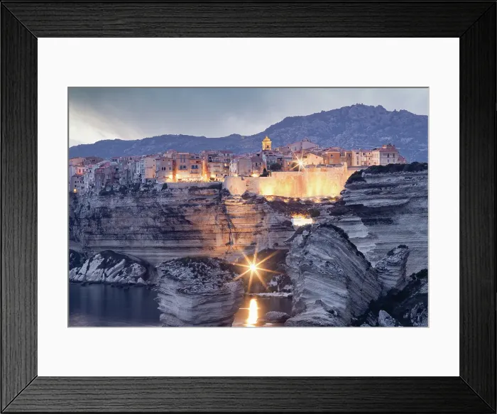Framed Print : Sunset over the town of Bonifacio, Island of Corsica, France Framed Print : Sunset over the town of Bonifacio, Island of Corsica, France