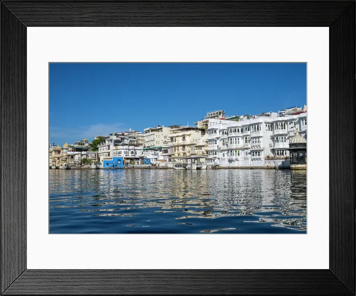 Framed Print : Old City on Lake Pichola, Udaipur, Rajasthan, India