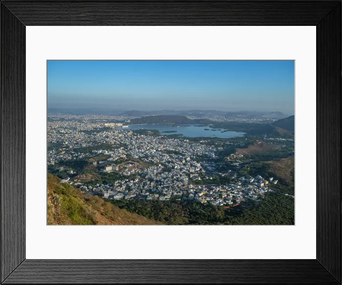 Framed Print : View over Udaipur from Monsoon Palace (Sajjan Garh Palace), Udaipur, Rajasthan, India Framed Print : View over Udaipur from Monsoon Palace (Sajjan Garh Palace), Udaipur, Rajasthan, India