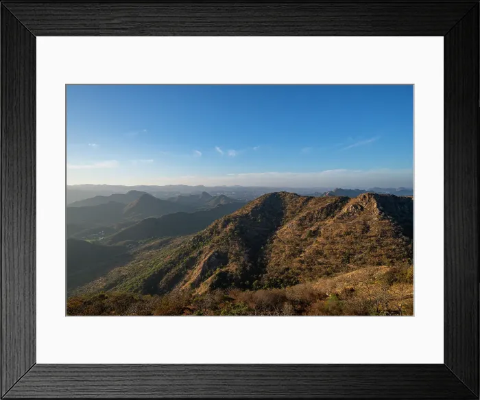 Framed Print : View over the desert from Monsoon Palace (Sajjan Garh Palace), Udaipur, Rajasthan, India Framed Print : View over the desert from Monsoon Palace (Sajjan Garh Palace), Udaipur, Rajasthan, India