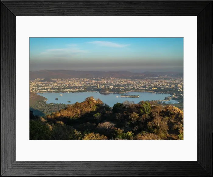 Framed Print : View over Udaipur from Monsoon Palace (Sajjan Garh Palace), Udaipur, Rajasthan, India Framed Print : View over Udaipur from Monsoon Palace (Sajjan Garh Palace), Udaipur, Rajasthan, India