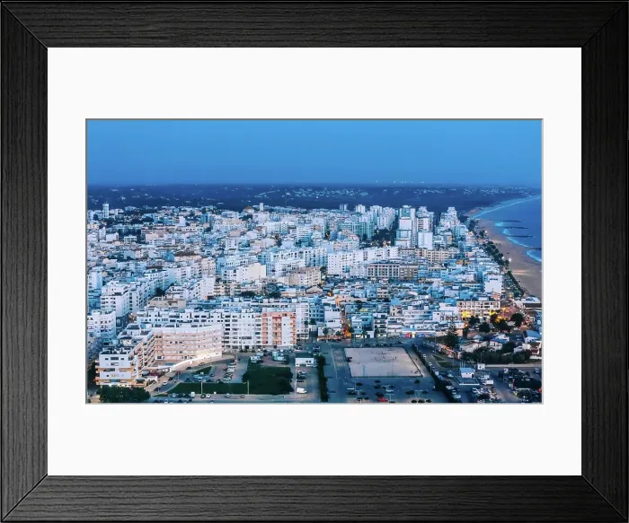 Framed Print : Aerial drone view of Quarteira, Algarve, Portugal