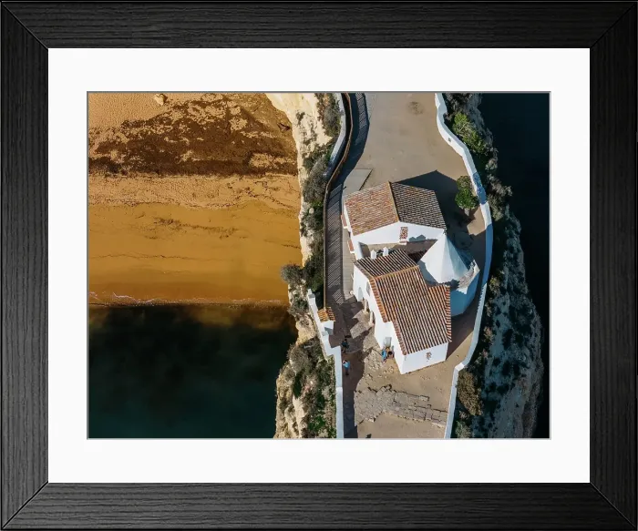 Framed Print : Aerial drone panoramic view of Fort of Nossa Senhora da Rocha (Fort of Our Lady of the Rock) (Castle of Porches), Porches, Lagoa, Algarve, Portugal Framed Print : Aerial drone panoramic view of Fort of Nossa Senhora da Rocha (Fort of Our Lady of the Rock) (Castle of Porches), Porches, Lagoa, Algarve, Portugal
