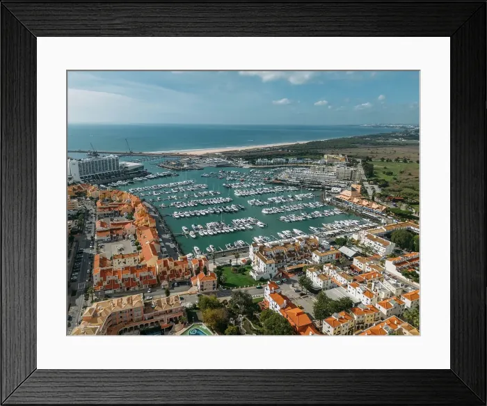 Framed Print : Aerial drone view of Vilamoura Marina in Vilamoura, Algarve, Portugal Framed Print : Aerial drone view of Vilamoura Marina in Vilamoura, Algarve, Portugal