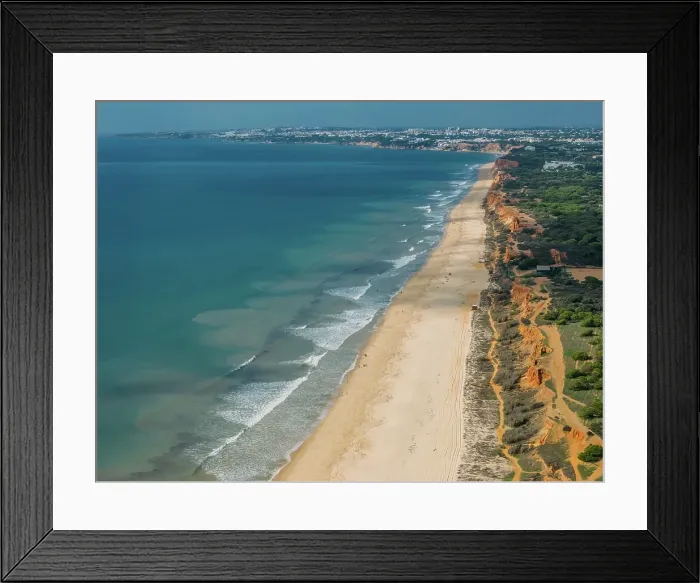 Framed Print : Aerial drone view of Falesia Beach in Vilamoura, Algarve, Portugal Framed Print : Aerial drone view of Falesia Beach in Vilamoura, Algarve, Portugal