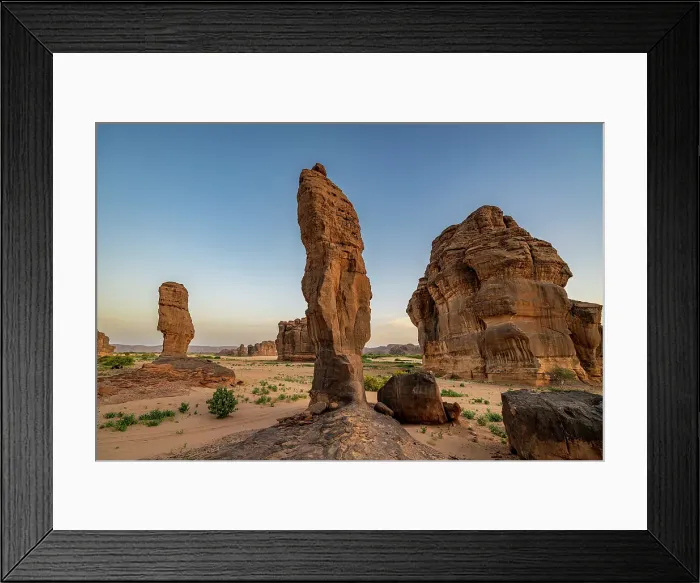 Framed Print : Beautiful rock formations around Zouar, Tibesti Mountains, Chad