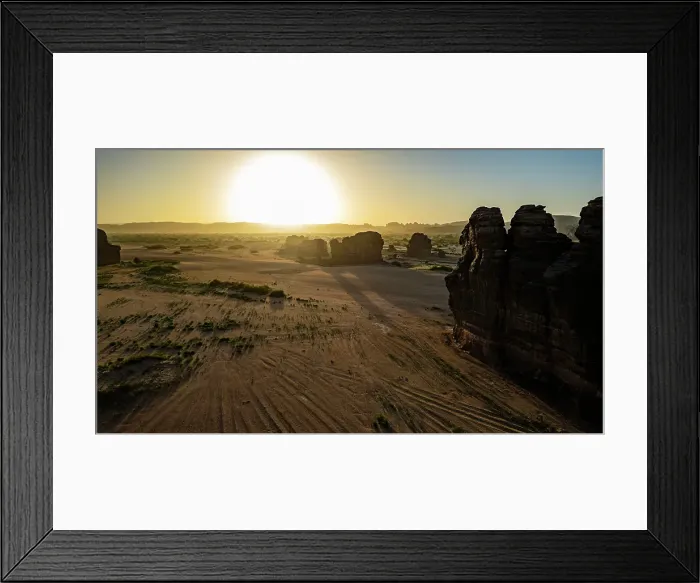 Framed Print : Aerial of beautiful rock formations at sunset around Zouar, Tibesti Mountains, Chad Framed Print : Aerial of beautiful rock formations at sunset around Zouar, Tibesti Mountains, Chad