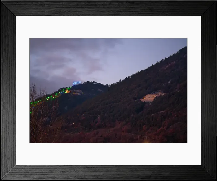 Framed Print : St. Girolamo Monastery at sunset at Christmas time, Gubbio, Umbria, Italy Framed Print : St. Girolamo Monastery at sunset at Christmas time, Gubbio, Umbria, Italy