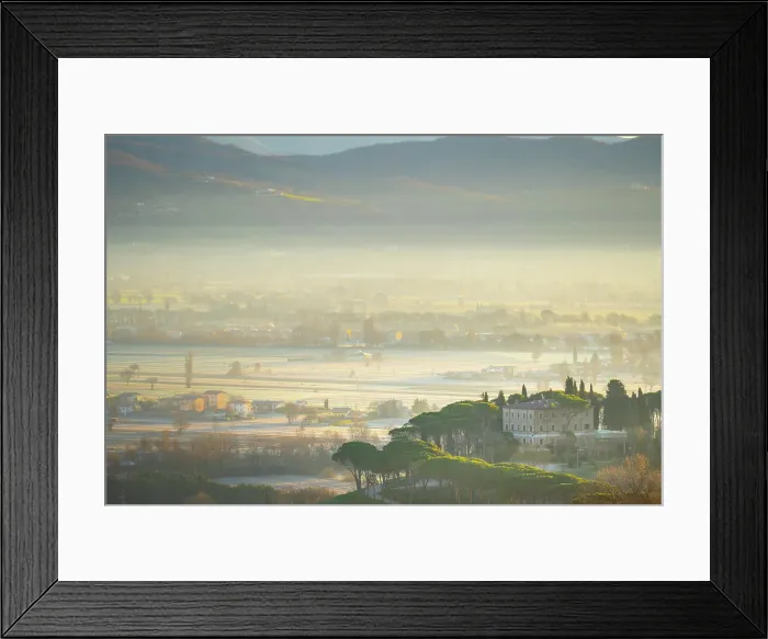 Framed Print : Old house at sunrise in Winter, Gubbio, Umbria, Italy Framed Print : Old house at sunrise in Winter, Gubbio, Umbria, Italy