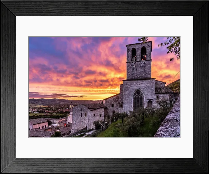 Framed Print : Palazzo dei Consoli (Palace of the Consuls) and Cathedral at sunset, Gubbio, Umbria, Italy Framed Print : Palazzo dei Consoli (Palace of the Consuls) and Cathedral at sunset, Gubbio, Umbria, Italy
