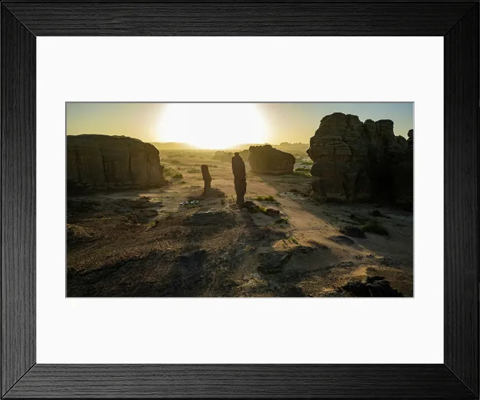 Framed Print : Aerial of beautiful rock formations at sunset around Zouar, Tibesti Mountains, Chad Framed Print : Aerial of beautiful rock formations at sunset around Zouar, Tibesti Mountains, Chad